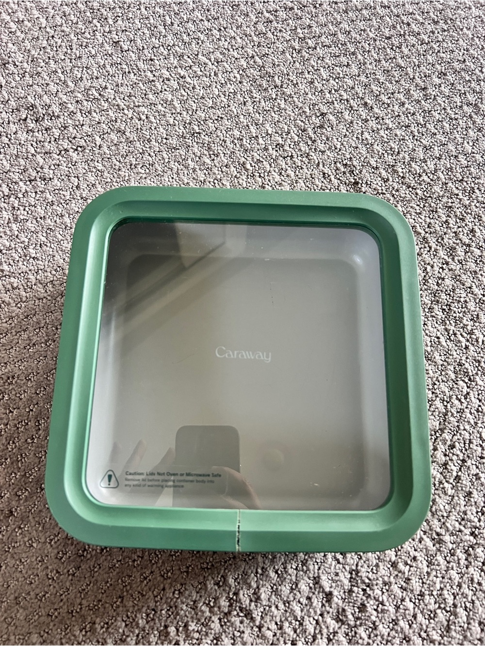 Caraway Forest Green Glass-Lid Square Storage Pan